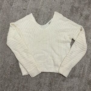 White knit sweater